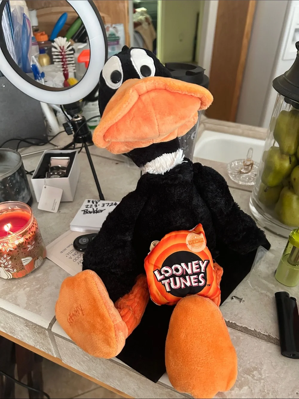 Warner Bros. Daffy Duck Plush Pet Toy - Black & Orange